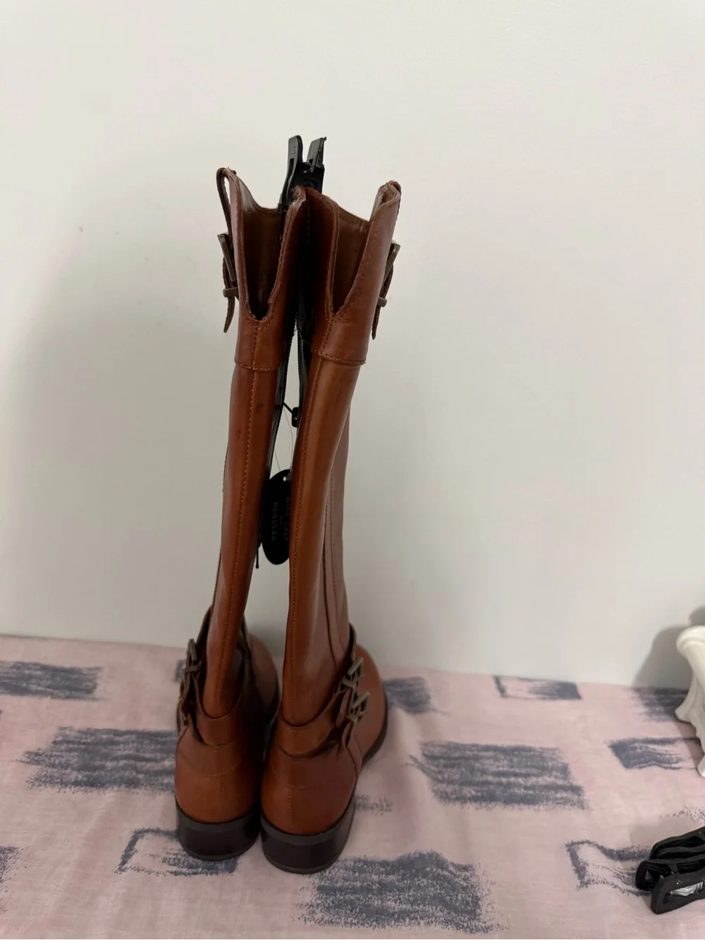 INC International Concepts Brown Leather Knee-High Riding Boots